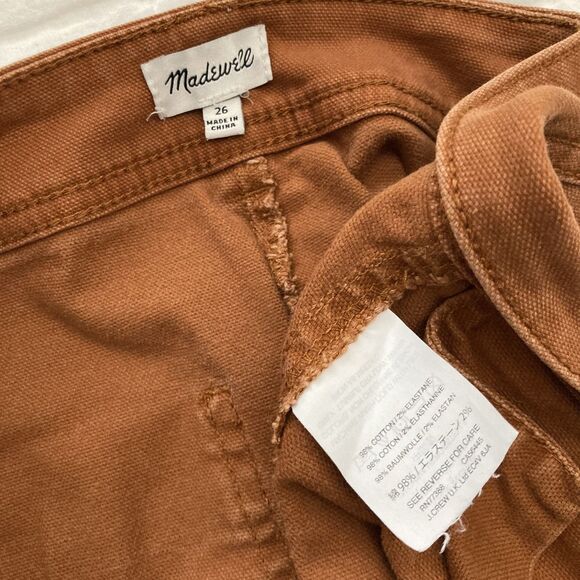 Madewell Emmet Cropped Pants Wide Leg Jeans Rust Orange Womens 26 - Picture 4 of 7